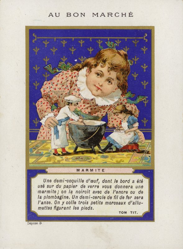 Jente som leker med dukker og miksebolle, Marmite av French School