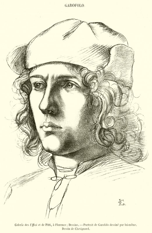 Uffizi og Pitti Gallery, i Firenze (gravering) av French School