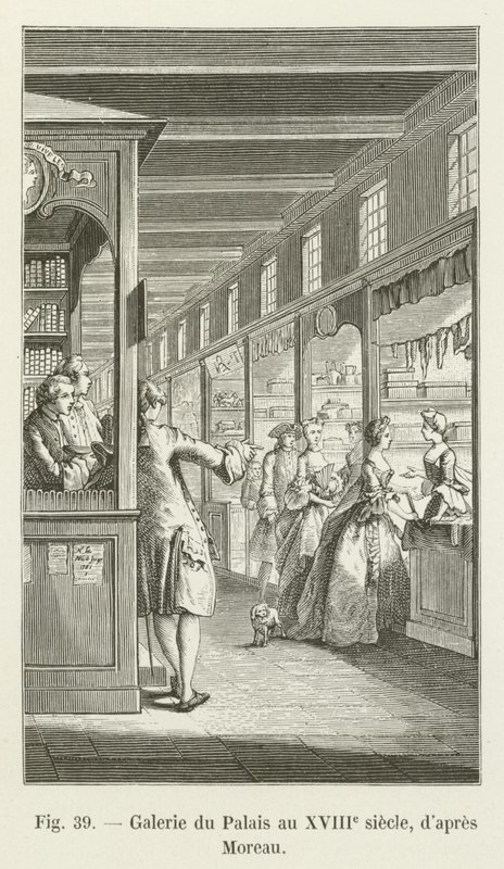 Galleri av palasset på 1700-tallet, etter Moreau av French School