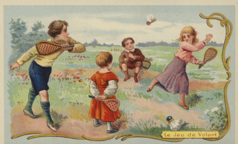 Badmintonspill (chromolitho) av French School