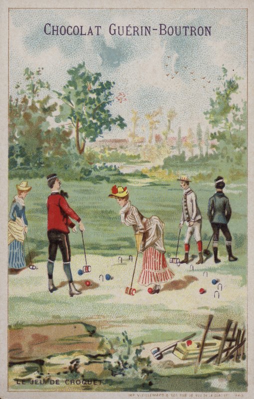 Spill med krokket (chromolitho) av French School