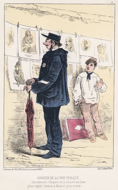 Guardian of the Public Peace (farget gravering) av French School