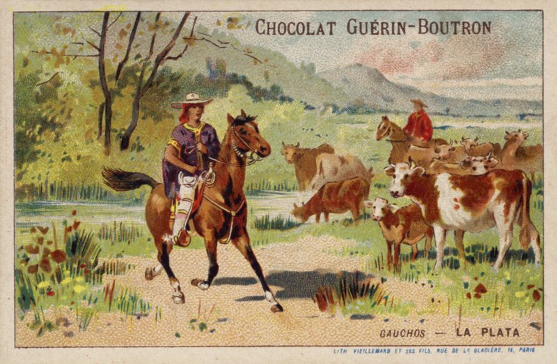 Gauchos, Argentina (chromolitho) av French School