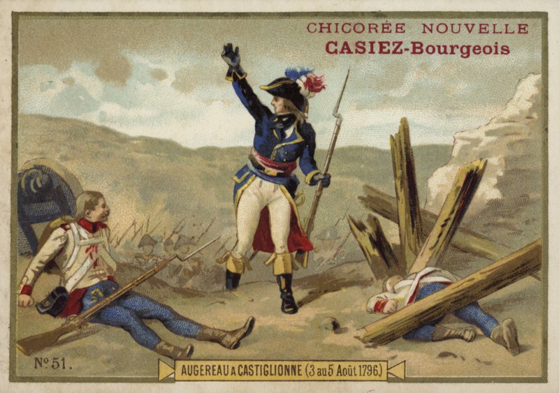 General Augereau i slaget ved Castiglione, Italia, franske revolusjonskriger, 3.–5. august 1796 av French School