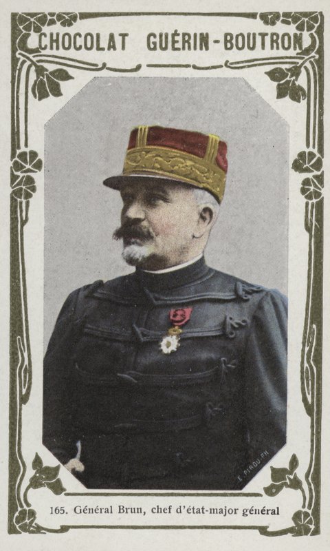 General Brun, chef-detat-generalmajor (farget bilde) av French School