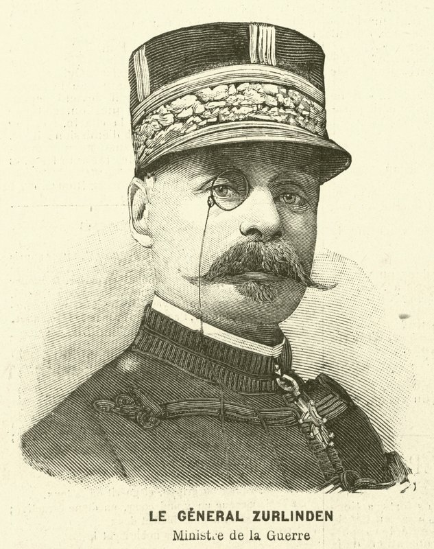 General Zurlinden, fransk krigsminister (gravering) av French School