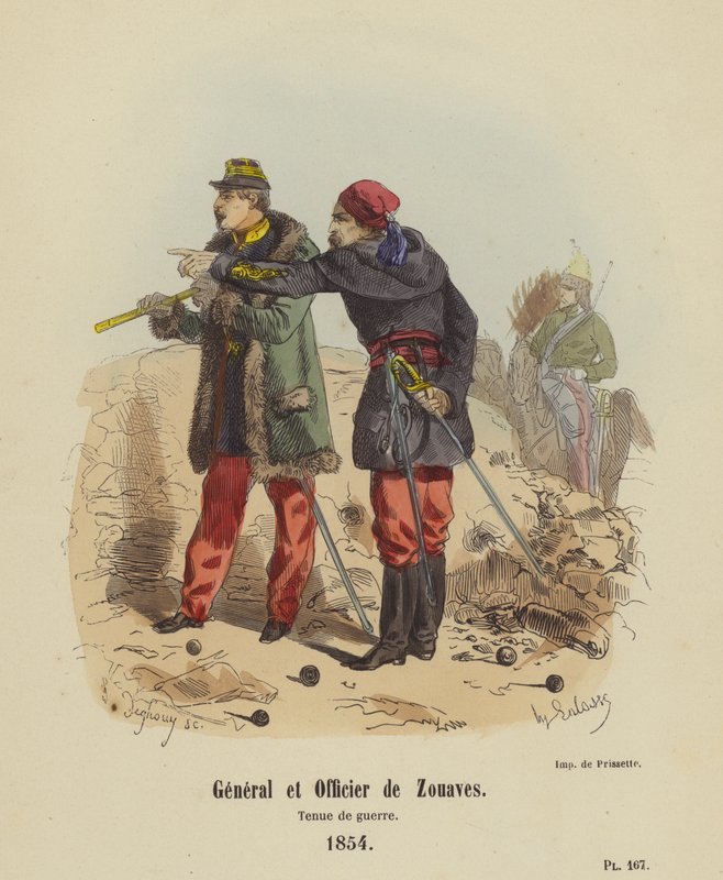 General og offiser for Zouaves, War Dress av French School