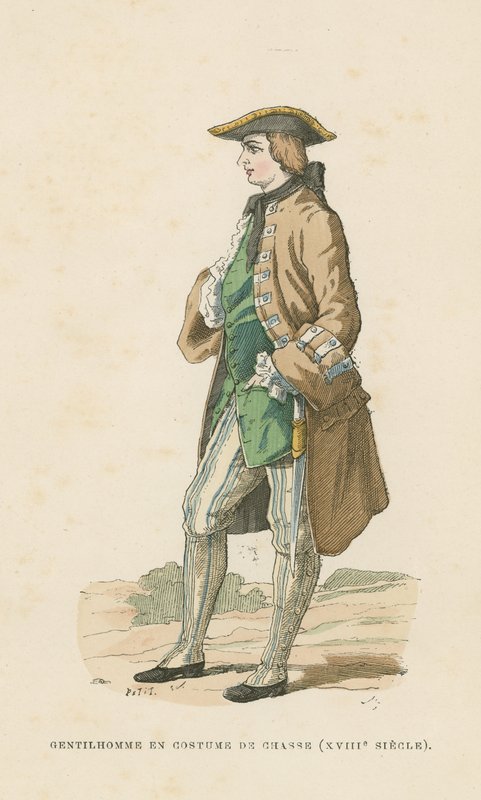 Gentleman i jaktkjole, 1700-tallet av French School