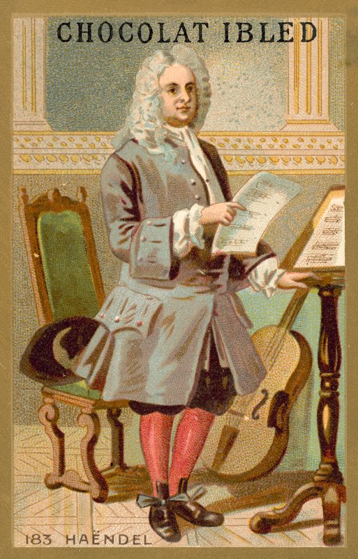 George Frideric Handel , tyskfødt britisk komponist (chromolitho) av French School