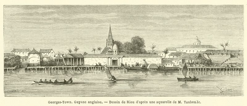 Georges-Town, Britisk Guyana (gravering) av French School