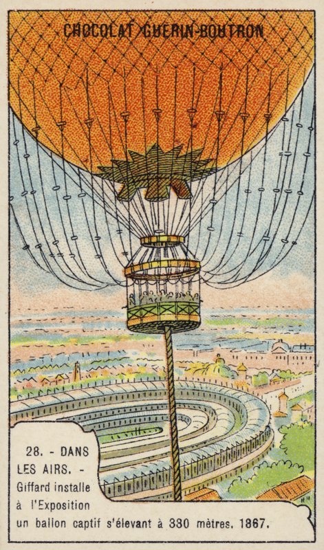 Giffards bundne ballong på den internasjonale utstillingen, Paris, 1867 av French School