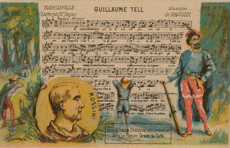 Gioachino Rossini, italiensk komponist fra 1800-tallet, og musikk fra hans opera William Tell av French School