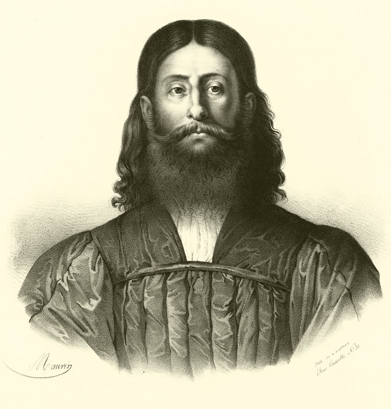 Giorgione, portrett (gravering) av French School