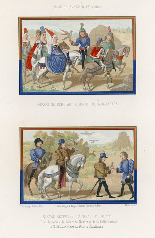 Girart drar til turneringen i Montarcis og Girart finner Euriants-ringen av French School