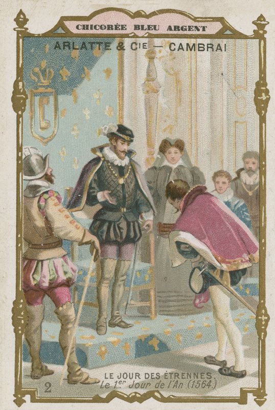 Utdeling av gaver på nyttårsdag, Frankrike av French School