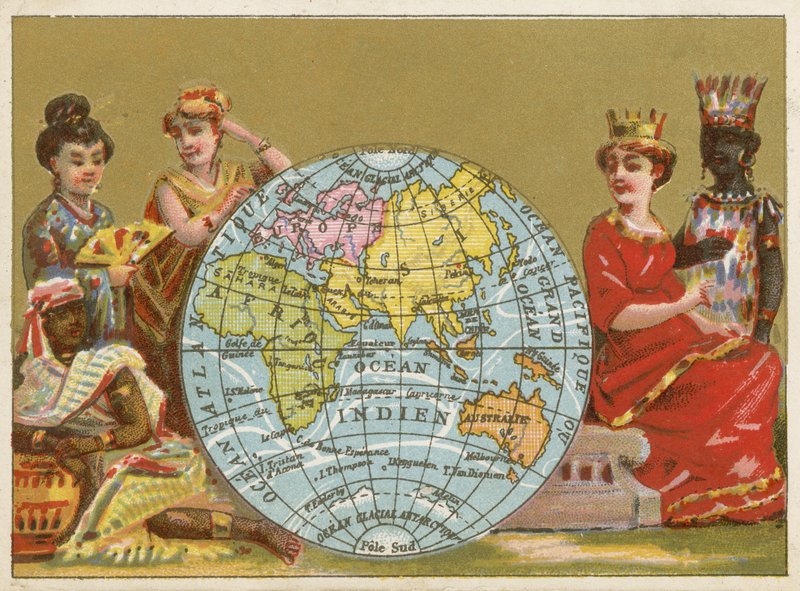 Globus - fransk handelskort fra 1800-tallet av French School
