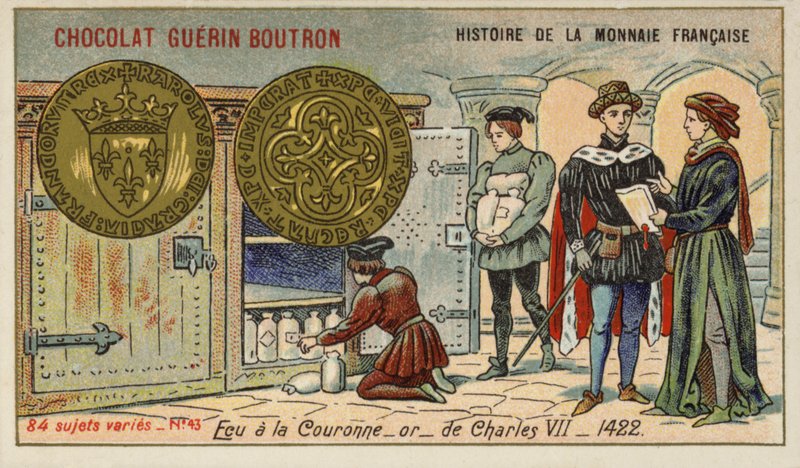 Gull ecu til kronen til Charles VII av French School