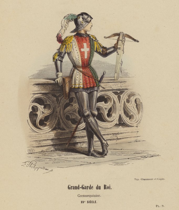 Grand Guard of the King, Crennequinier, XVth Century (farget gravering) av French School