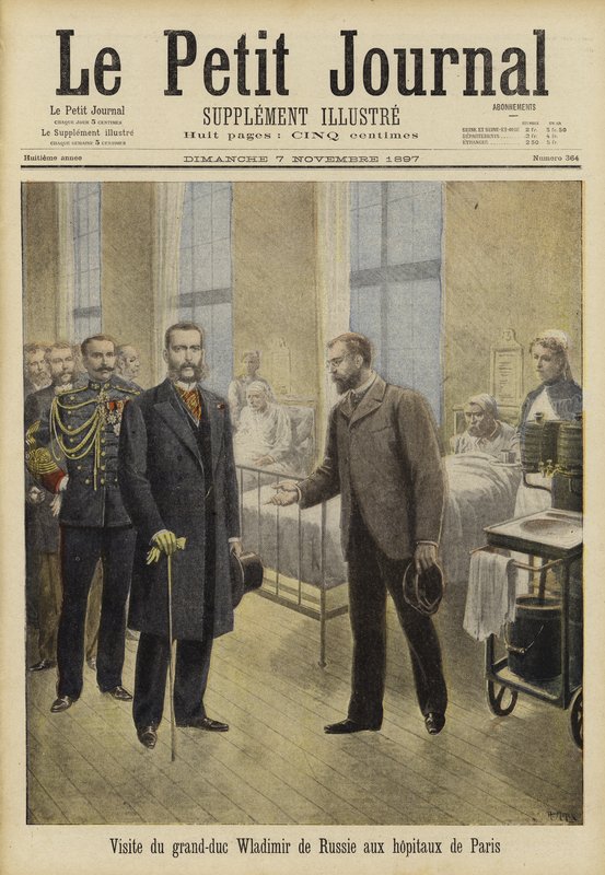 Storhertug Vladimir av Russland besøkte sykehusene i Paris, 1897 av French School