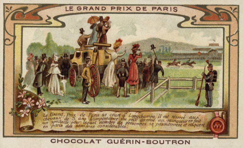 Paris Grand Prix hesteveddeløp, Longchamps (chromolitho) av French School
