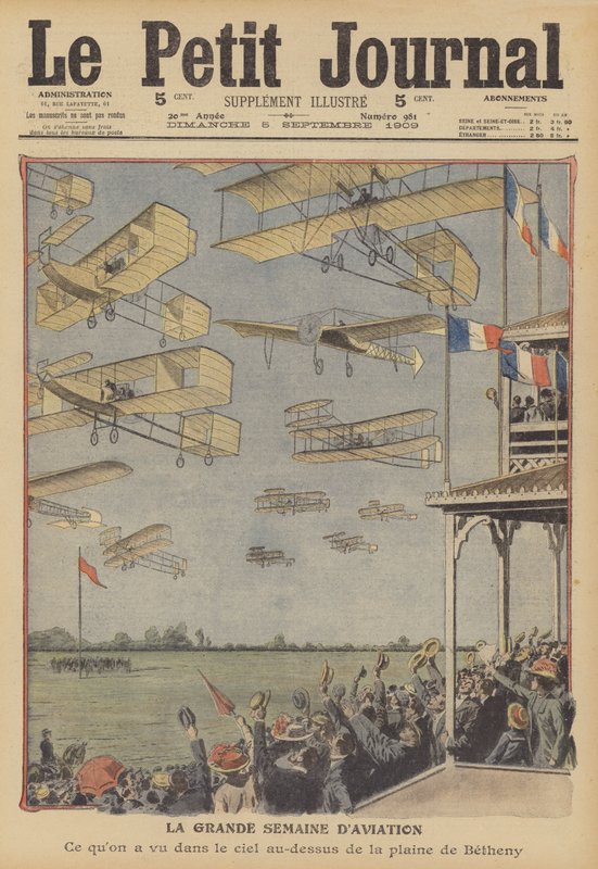 Grande Semaine d'aviation i Reims, Frankrike (farge litho) av French School