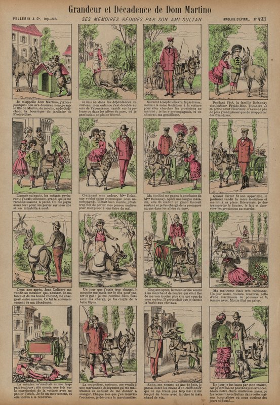 Storhet og dekadanse av Dom Martino (farget gravering) av French School