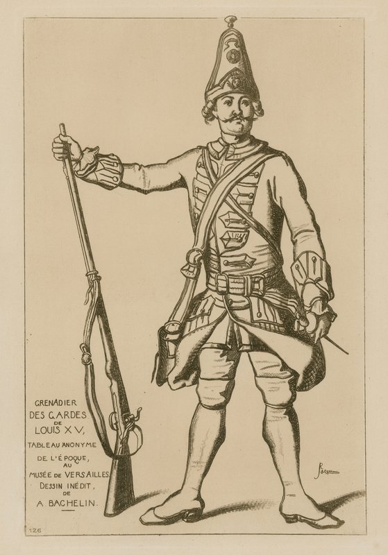 Grenader av vaktene til Louis XV av French School