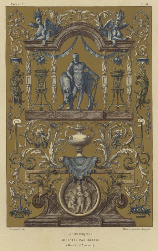 Grotesk designet av Jean Berain, 1600- eller 1700-tallet av French School