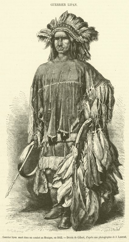 Lipan-kriger som døde i kamp i Mexico, 1842 (gravering) av French School
