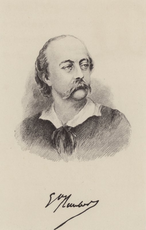 Gustave Flaubert , fransk forfatter (gravering) av French School