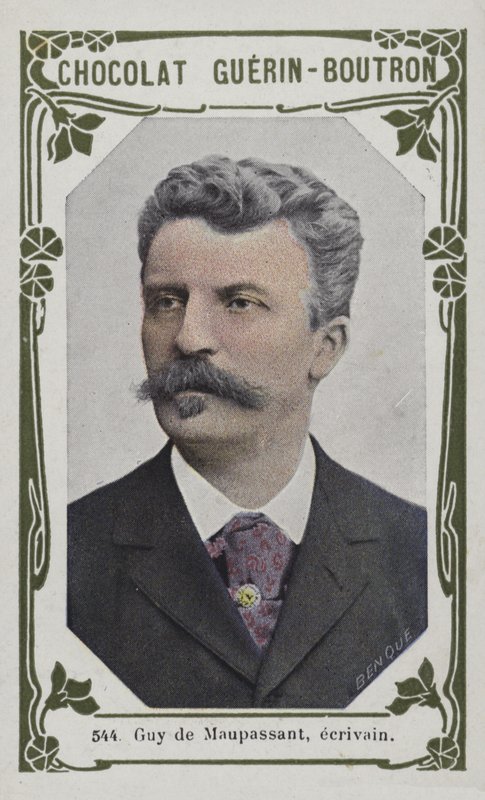 Guy de Maupassant, forfatter (farget bilde) av French School