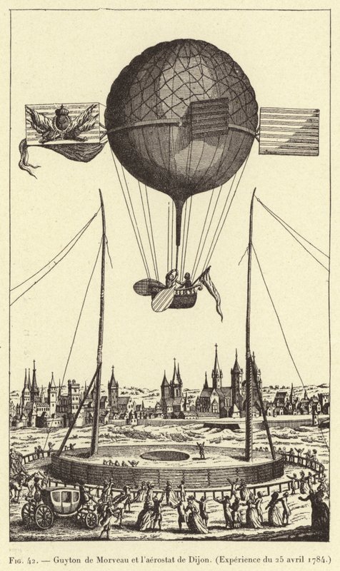 Guyton de Morveau og Dijon aerostat av French School