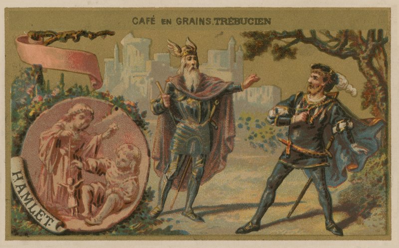 Hamlet - Illustrasjon av scene fra William Shakespeares skuespill av French School