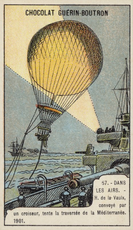 Henri de la Vaulx forsøkte en ballongflyvning over Middelhavet, eskortert av en krysser av French School