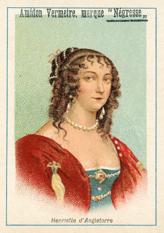 Henrietta av England (chromolitho) av French School