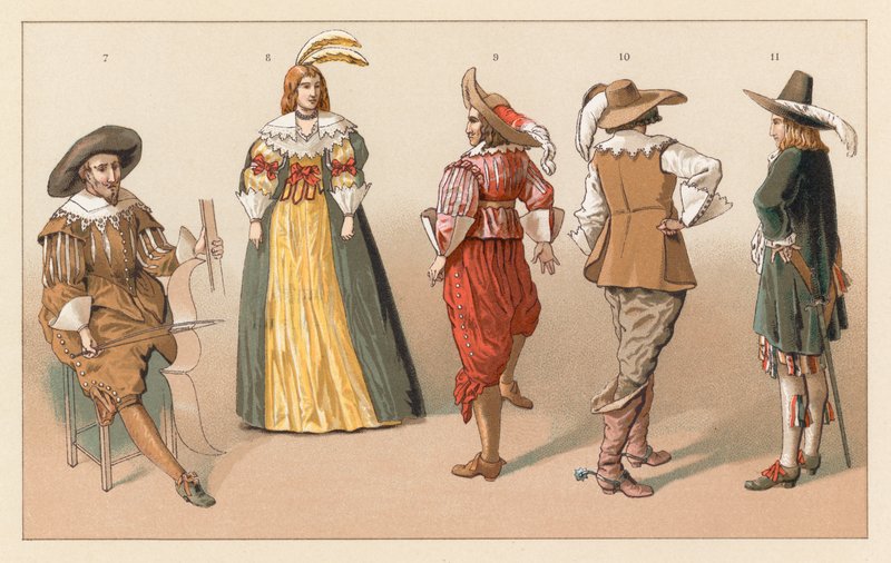 Holland XVIIth Cent-kostyme av French School