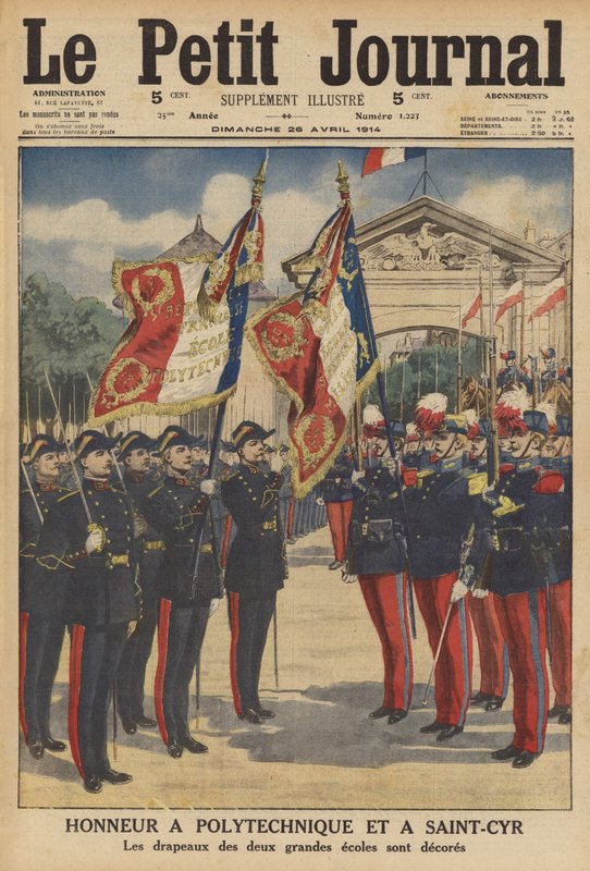 Ære til Ecole Polytechnique og Ecole Speciale Militaire de Saint-Cyr (litho-farge) av French School