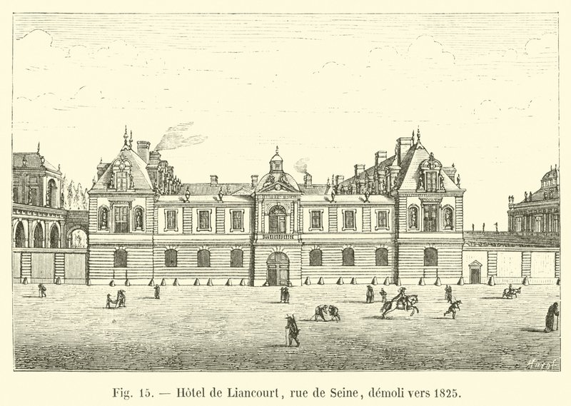 Hôtel de Liancourt, rue de Seine, revet rundt 1825 av French School