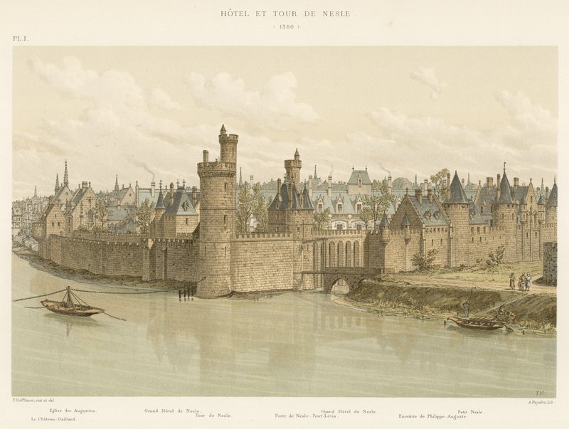 Hotell og tårn i Nesle, 1380 av French School