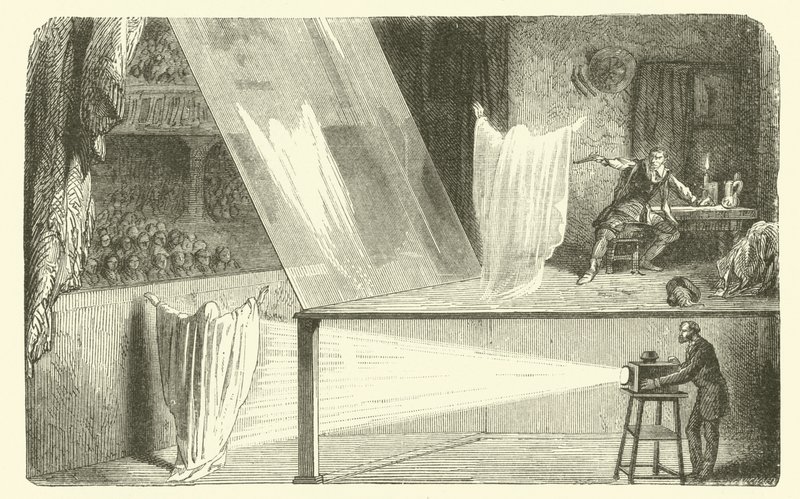 Hvordan lage spøkelser i teatret (gravering) av French School