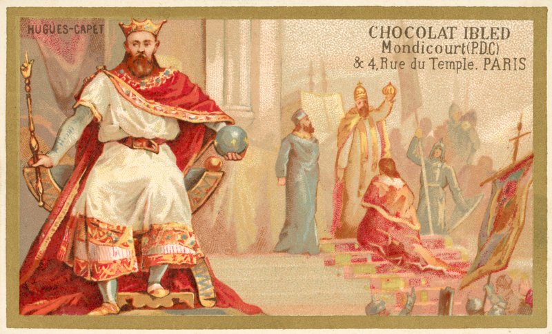 Hugh Capet, kongen av frankerne (chromolitho) av French School