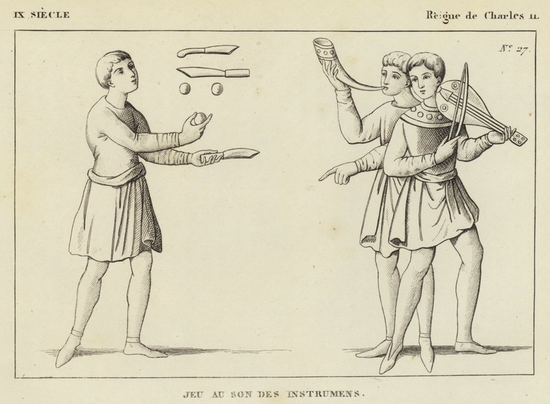 IX Century, Reign of Charles II, Game to the Sound of Instruments (gravering) av French School
