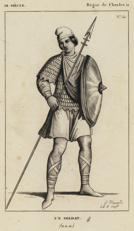 IX Century, Reign of Charles II, A Soldier (gravering) av French School