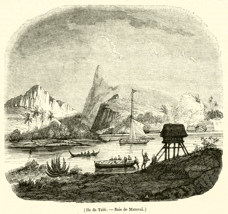 Ile de Taiti, Baie de Matavai (gravering) av French School