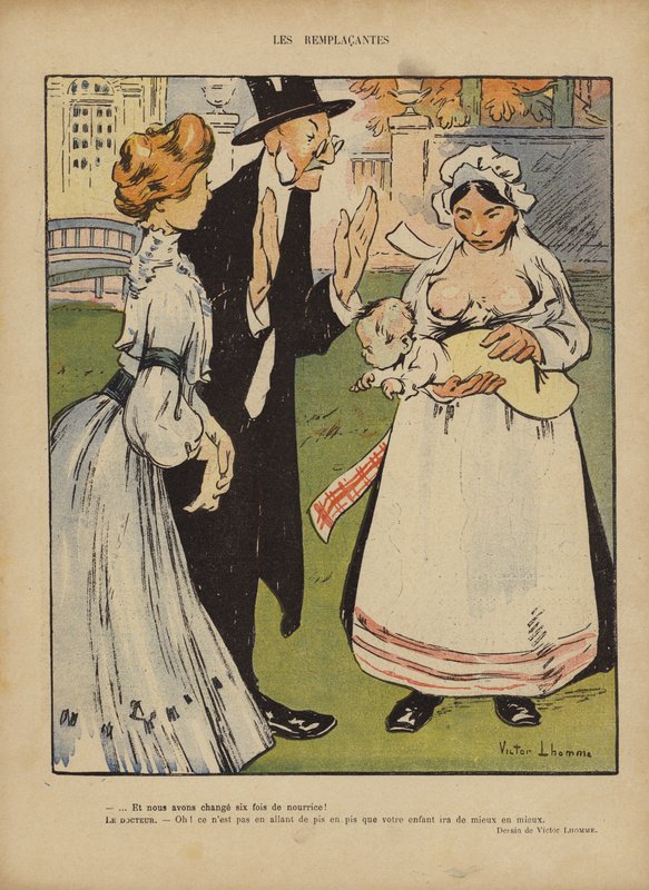 Illustrasjon for Le Rire (farge litho) av French School