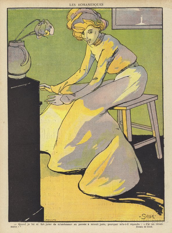 Illustrasjon for Le Rire (farge litho) av French School