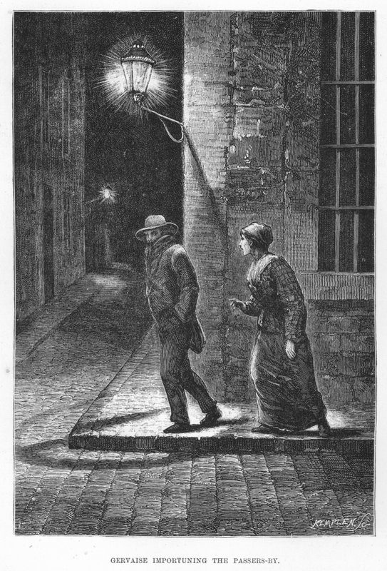 Illustrasjon for The Assommoir, A Realistic Novel, av Emile Zola (gravering) av French School