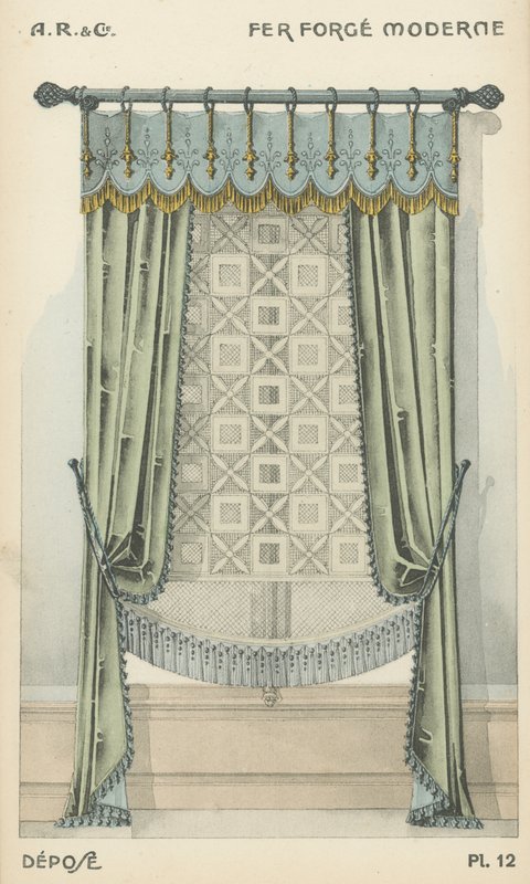 Illustrasjon fra interiørdesign produktkatalog fra A R & Cie, Frankrike av French School