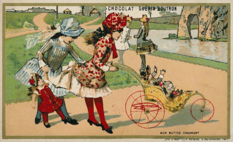 I Parc des Buttes Chaumont, Paris (chromolitho) av French School