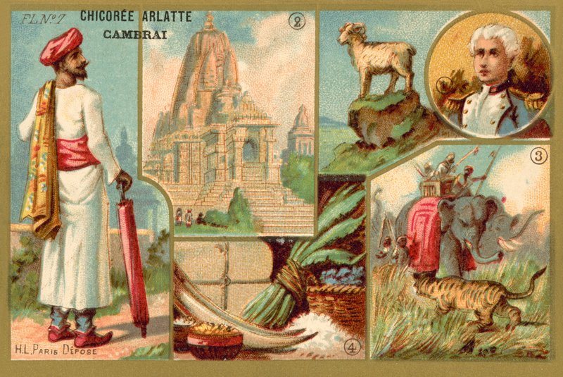 India (kromolitt) av French School